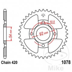 JT SPROCKETS Corona plato transmisión 47T P-420 Ø054 MM Ø092 727.33.04