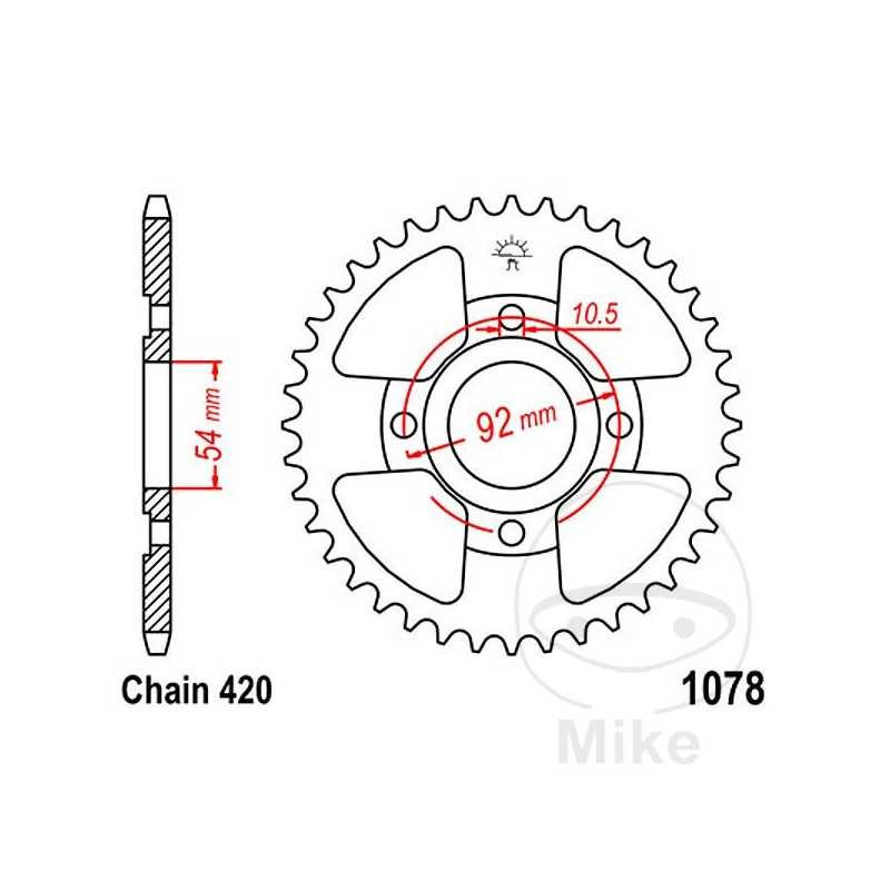 JT SPROCKETS Corona plato transmisión 47T P-420 Ø054 MM Ø092 727.33.04