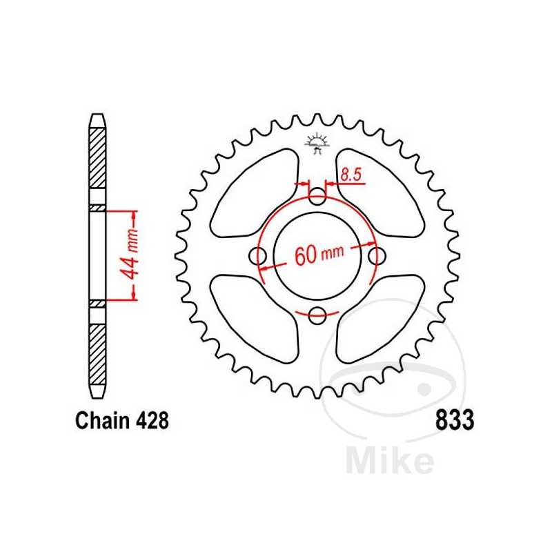 JT SPROCKETS Corona plato transmisión 41T P-428 Ø44 MM Ø60 727.34.69