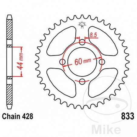 JT SPROCKETS Corona plato transmisión 41T P-428 Ø44 MM Ø60 727.34.69