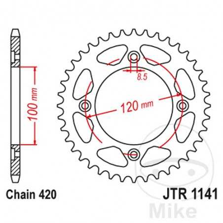 JT SPROCKETS Corona plato transmisión 60T P-428 Ø100 MM Ø120 727.11.91