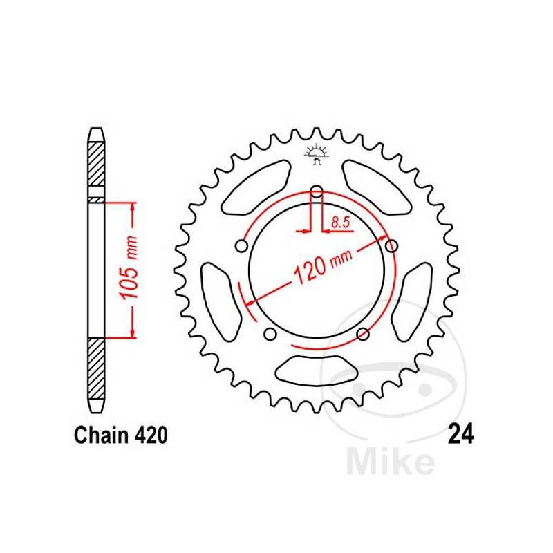 JT SPROCKETS Corona plato transmisión 51T P-420 Ø105 MM Ø120 727.15.88