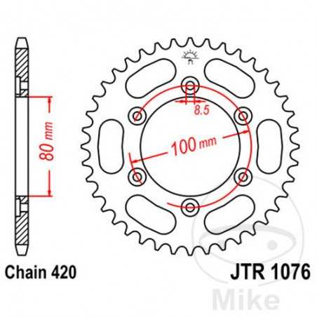 JT SPROCKETS Corona plato transmisión 52T P-420 Ø080 MM Ø100 727.01.52