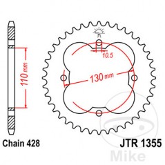 JT SPROCKETS Transmission plate crown 48T P-428 Ø110 MM Ø130 727.04.15