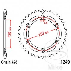 JT SPROCKETS Corona plato transmisión 51T P-428 Ø130 MM Ø150 727.02.00