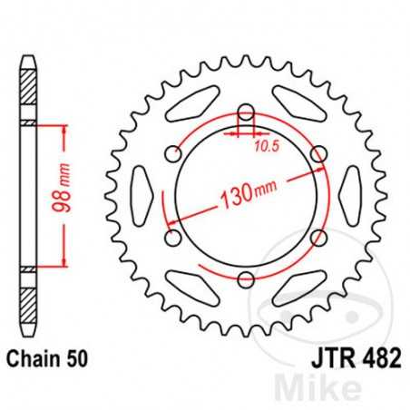 JT SPROCKETS Corona plato transmisión 47T P-530 Ø098 MM Ø130 727.02.64