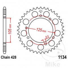 JT SPROCKETS Corona plato transmisión 50T P-428 Ø105 MM Ø125 727.37.41
