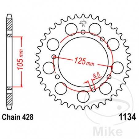 JT SPROCKETS Corona plato transmisión 50T P-428 Ø105 MM Ø125 727.37.41