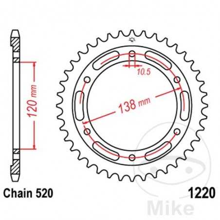 JT SPROCKETS Transmission plate crown 36T P-520 Ø120 MM Ø138 727.03.36
