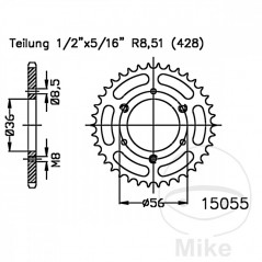 ESJOT Transmission plate crown 32T P-428 Ø36 MM Ø56 727.06.53
