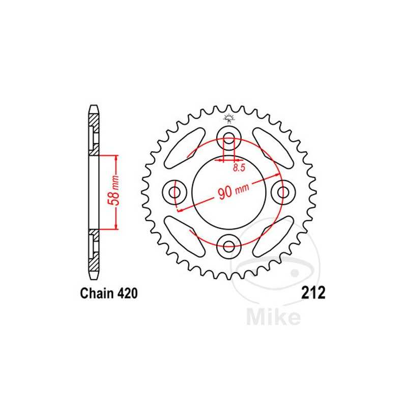 JT SPROCKETS Corona plato transmisión 35T P-420 Ø58 MM Ø90 727.20.57
