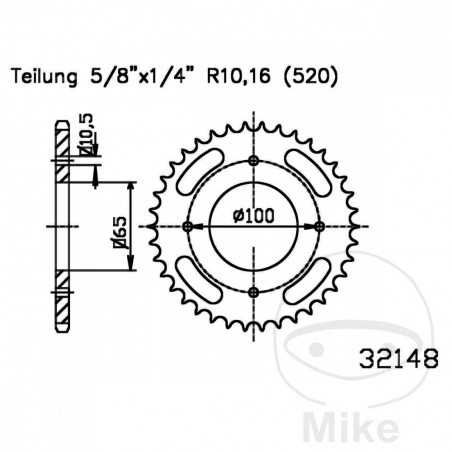 ESJOT Corona plato transmisión 35T P-520 Ø65 MM Ø100 727.01.45