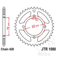 JT SPROCKETS Corona plato transmisión 39T P-428 Ø76 MM Ø92 727.01.53