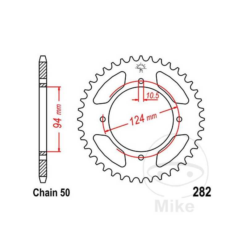 JT SPROCKETS Corona plato transmisión 34T P-530 Ø94 MM Ø124 727.26.44