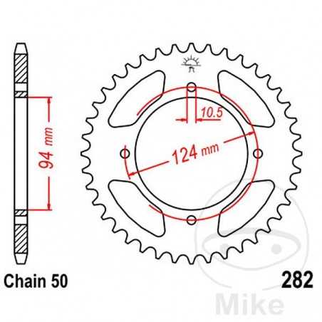 JT SPROCKETS Corona plato transmisión 34T P-530 Ø94 MM Ø124 727.26.44