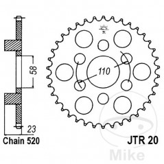 JT SPROCKETS Transmission plate crown 41T P-520 Ø58 MM Ø110 727.33.07