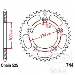 JT SPROCKETS Corona plato transmisión 38T P-525 Ø100 MM Ø124 727.18.77