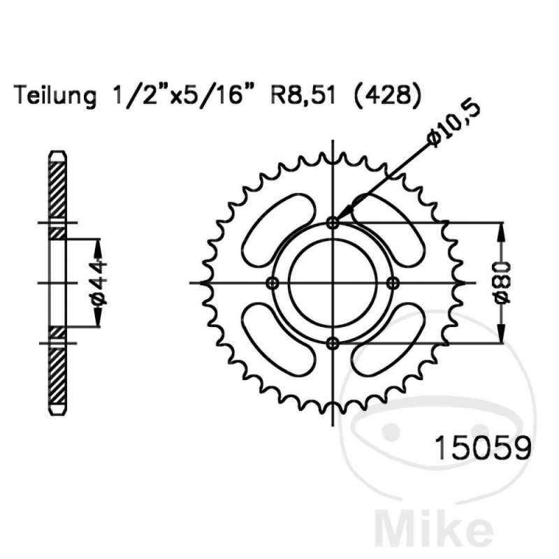 ESJOT Corona plato transmisión 32T P-428 Ø44 MM Ø80 727.04.02