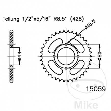 ESJOT Transmission plate crown 32T P-428 Ø44 MM Ø80 727.04.02