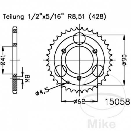 ESJOT Corona plato transmisión 35T P-428 Ø41 MM Ø62 727.04.80