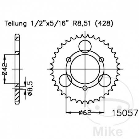 ESJOT Corona plato transmisión 32T P-428 Ø42 MM Ø62 727.03.92