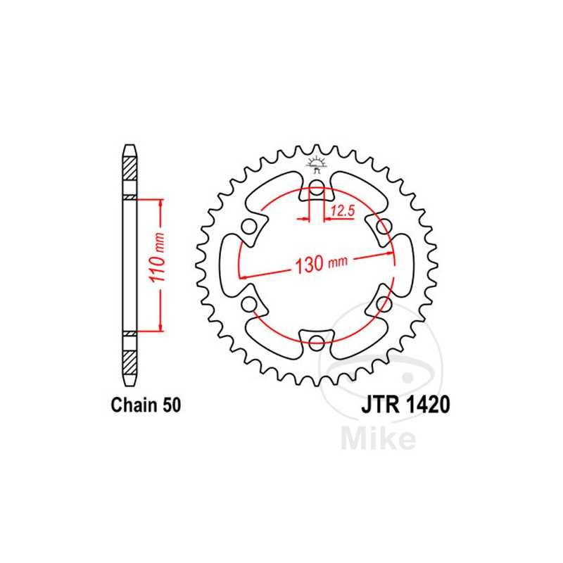 JT SPROCKETS Transmission plate crown 40T P-530 Ø110 MM Ø130 727.04.19