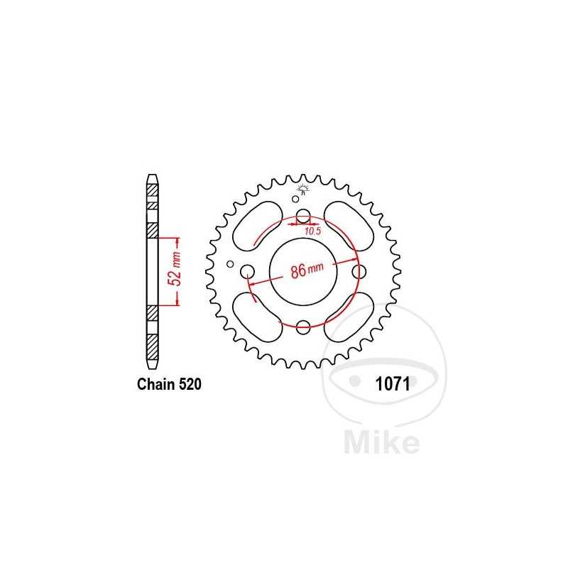 JT SPROCKETS Corona plato transmisión 30T P-520 Ø52 MM Ø86 727.14.22