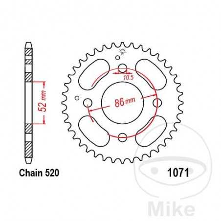 JT SPROCKETS Corona plato transmisión 30T P-520 Ø52 MM Ø86 727.14.22