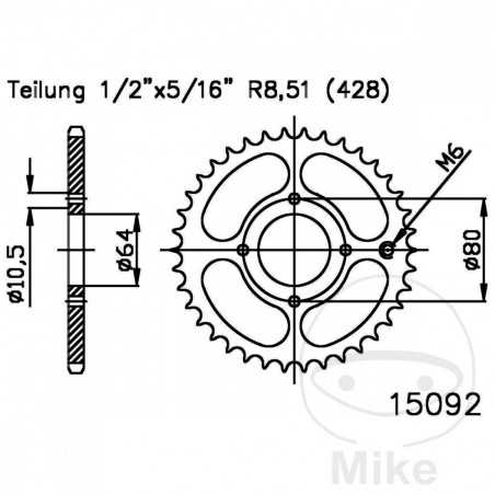 ESJOT Corona plato transmisión 40T P-428 Ø64 MM Ø82 727.05.08