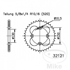 ESJOT Corona plato transmisión 40T P-520 Ø130 MM Ø150 727.05.09