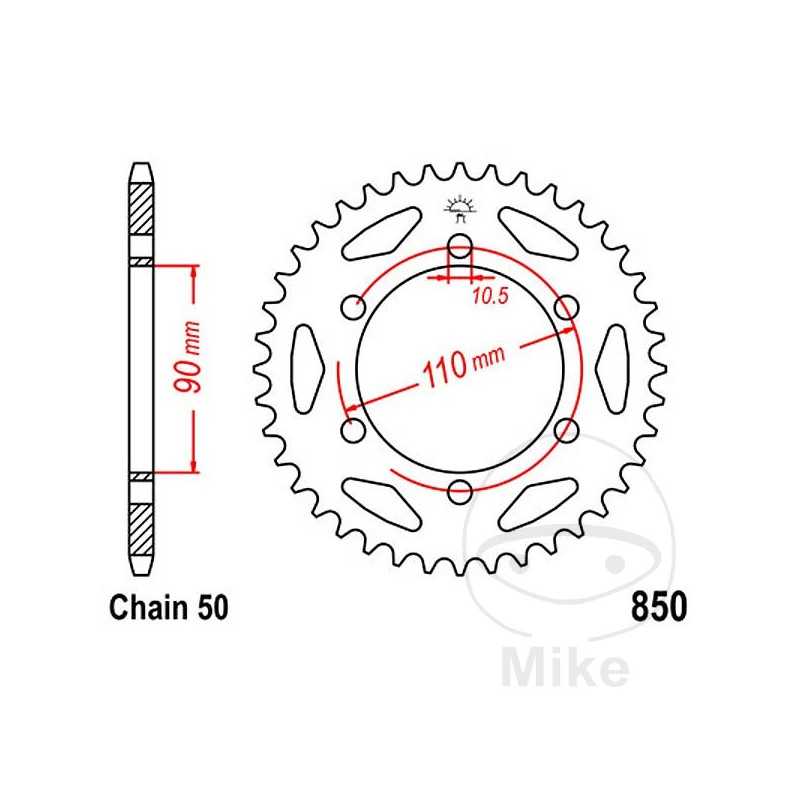 JT SPROCKETS Transmission plate crown 33T P-530 Ø90 MM Ø110 727.23.62