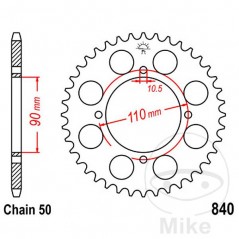 JT SPROCKETS Transmission plate crown 38T P-530 Ø90 MM Ø110 727.32.20
