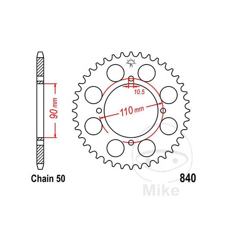 JT SPROCKETS Corona plato transmisión 38T P-530 Ø90 MM Ø110 727.32.20