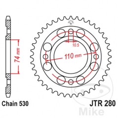 JT SPROCKETS Corona plato transmisión 33T P-530 Ø74 MM Ø110 727.10.07