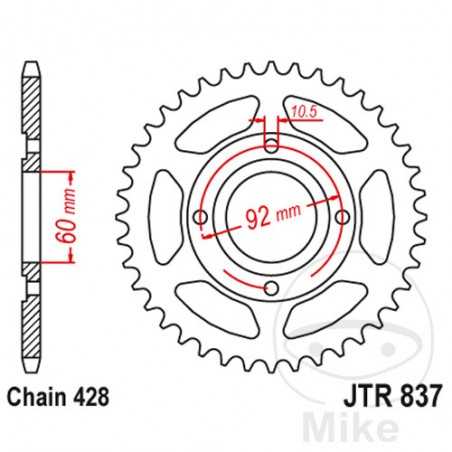 JT SPROCKETS Corona plato transmisión 39T P-428 Ø60 MM Ø92 727.10.12