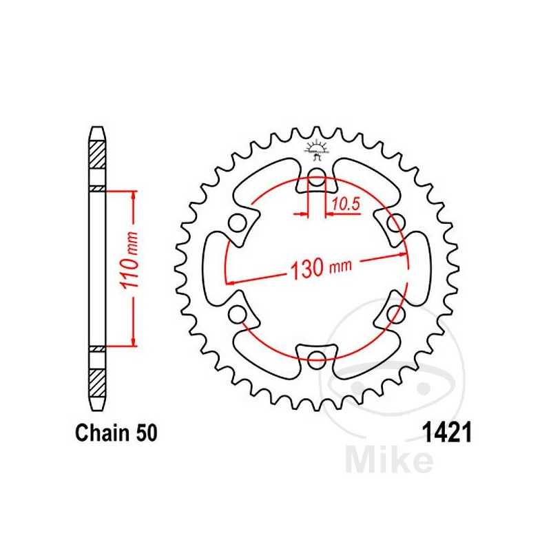 JT SPROCKETS Corona plato transmisión 40T P-530 Ø110 MM Ø130 727.10.83