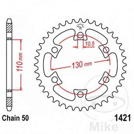 JT SPROCKETS Transmission plate crown 40T P-530 Ø110 MM Ø130 727.10.83