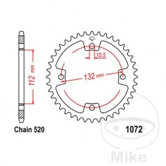 JT SPROCKETS Transmission plate crown 36T P-520 Ø112 MM Ø132 727.91.51