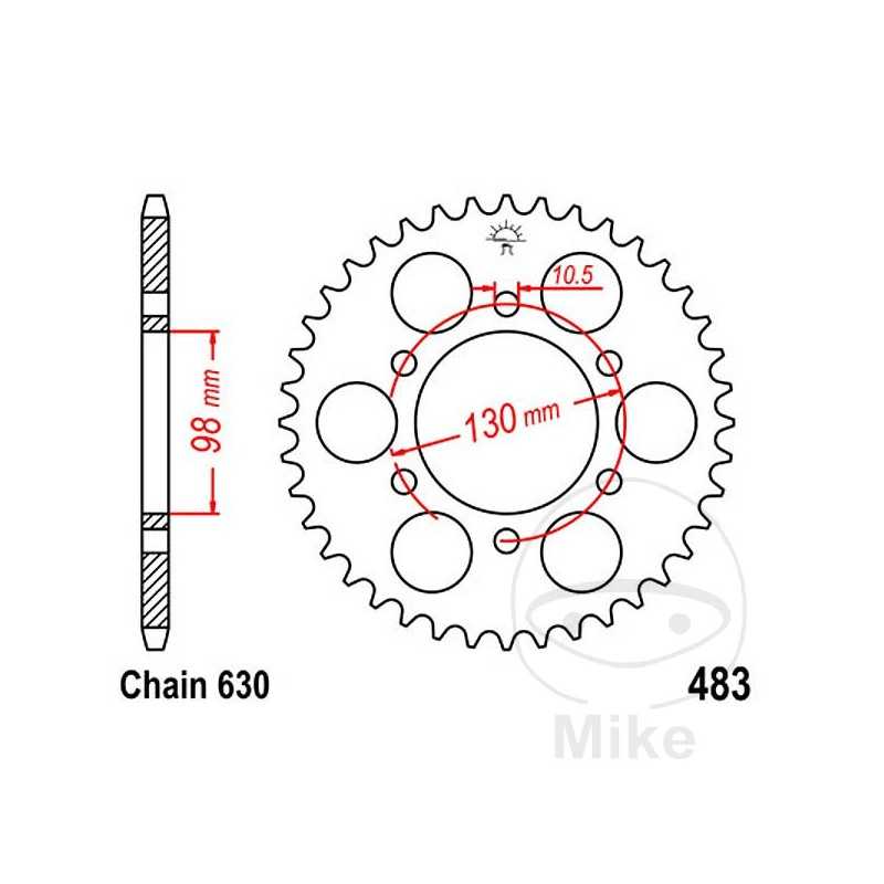 JT SPROCKETS Corona plato transmisión 33T P-630 Ø98 MM Ø130 727.21.72