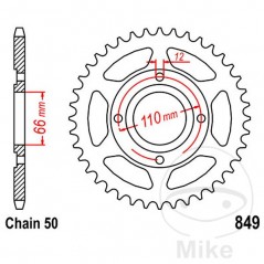 JT SPROCKETS Corona plato transmisión 38T P-530 Ø66 MM Ø110 727.23.05