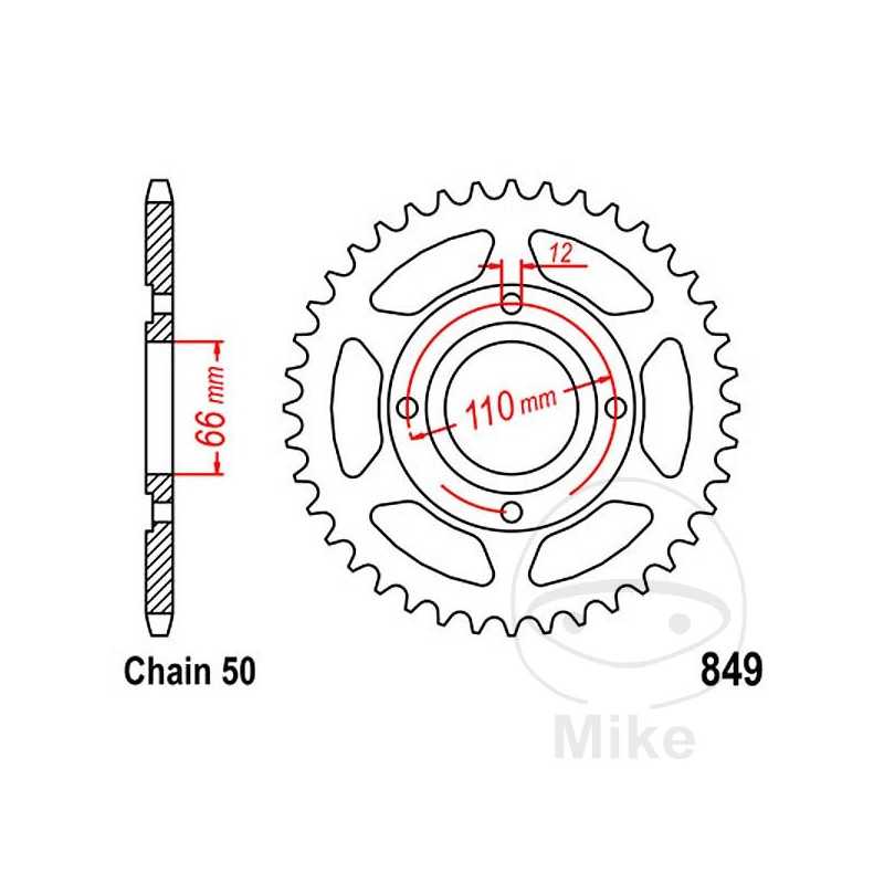 JT SPROCKETS Corona plato transmisión 38T P-530 Ø66 MM Ø110 727.23.05