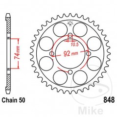JT SPROCKETS Corona plato transmisión 37T P-530 Ø74 MM Ø92 727.51.15