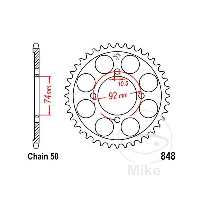 JT SPROCKETS Transmission plate crown 37T P-530 Ø74 MM Ø92 727.51.15