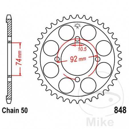 JT SPROCKETS Transmission plate crown 37T P-530 Ø74 MM Ø92 727.51.15