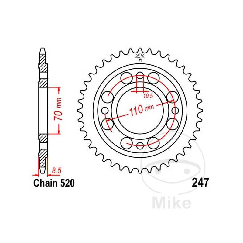 JT SPROCKETS Corona plato transmisión 35T P-520 Ø70 MM Ø110 727.29.66