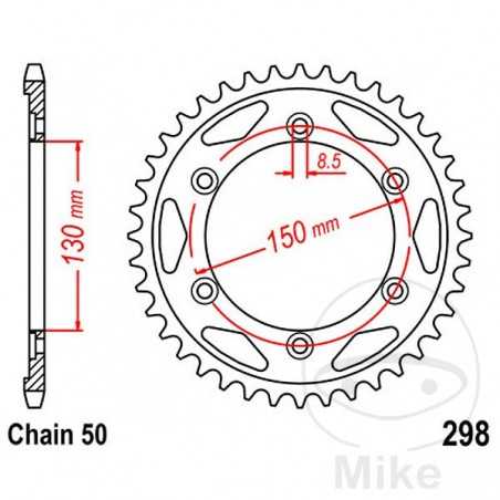 JT SPROCKETS Transmission plate crown 40T P-530 Ø130 MM Ø150 727.37.43