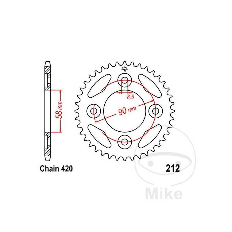 JT SPROCKETS Corona plato transmisión 37T P-420 Ø58 MM Ø90 727.37.72