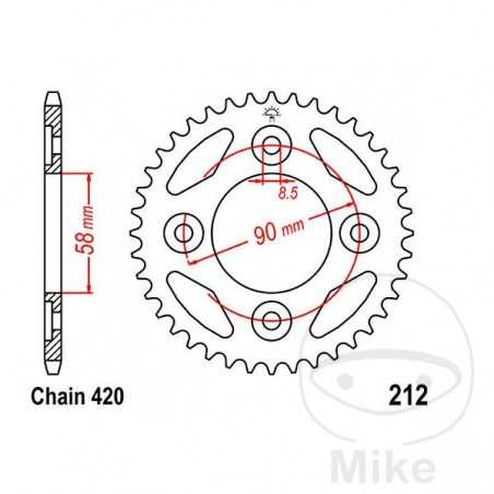 JT SPROCKETS Corona plato transmisión 37T P-420 Ø58 MM Ø90 727.37.72