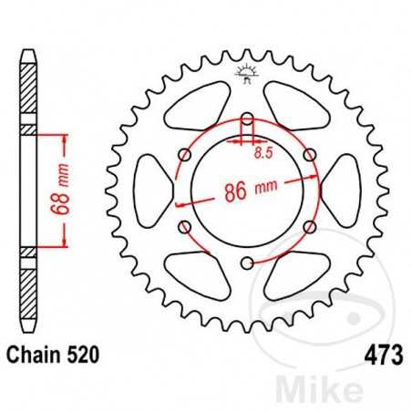 JT SPROCKETS Transmission plate crown 37T P-520 Ø68 MM Ø86 727.41.60