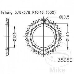 ESJOT Corona plato transmisión 40T P-530 Ø121 MM Ø140 727.65.95